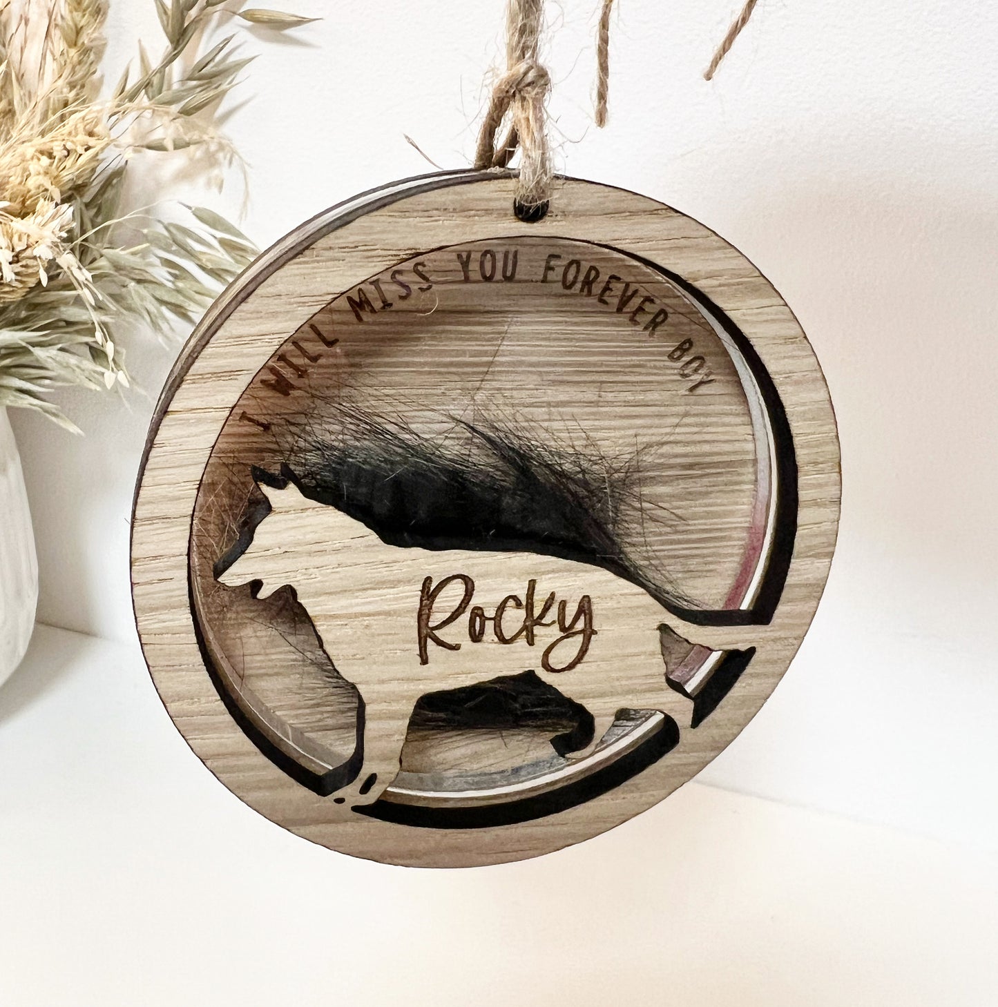 Dog Fur / Ashes Memorial Ornament