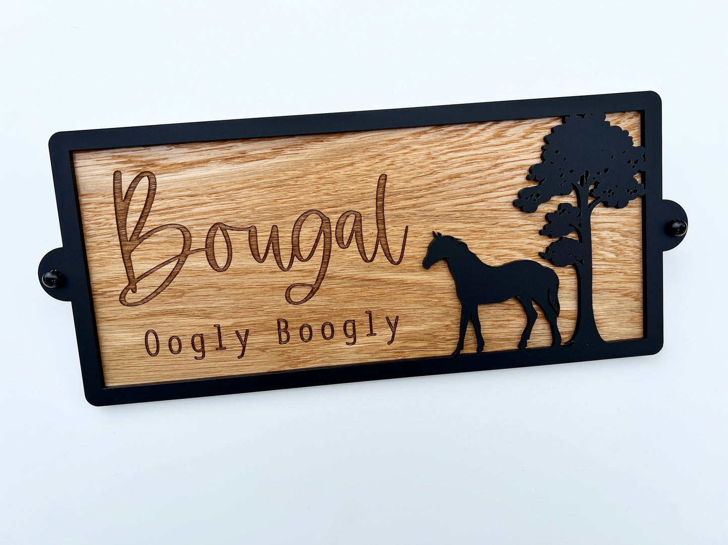 Black Personalised Horse Stable Door Sign