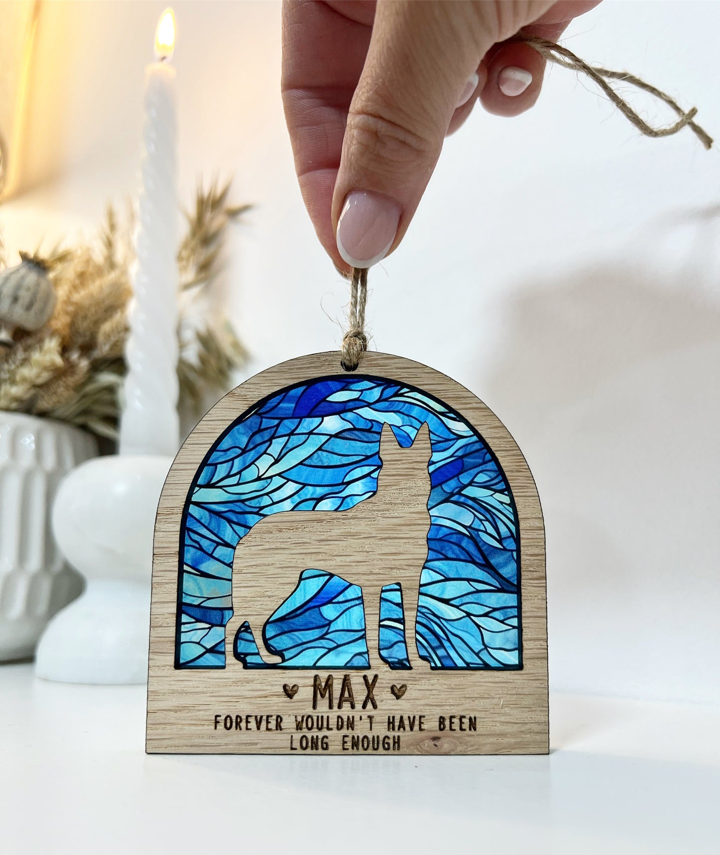 Blue Dog Silhouette Ornament