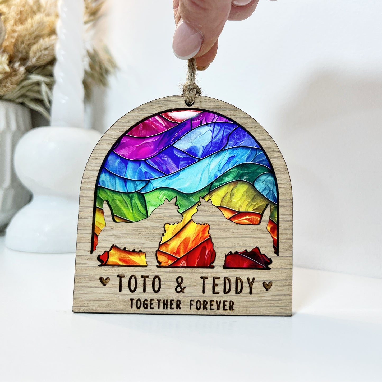 2 Dogs outdoor Silhouette Ornament