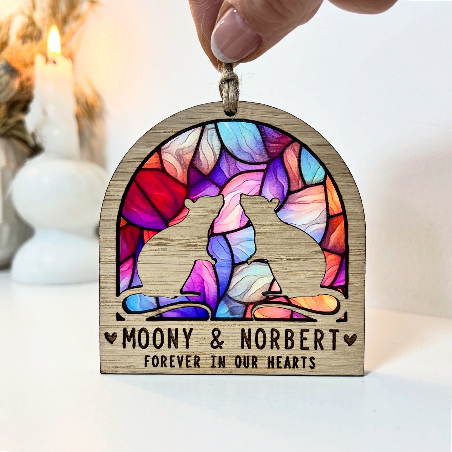 Two Rat Rainbow Bridge Ornament