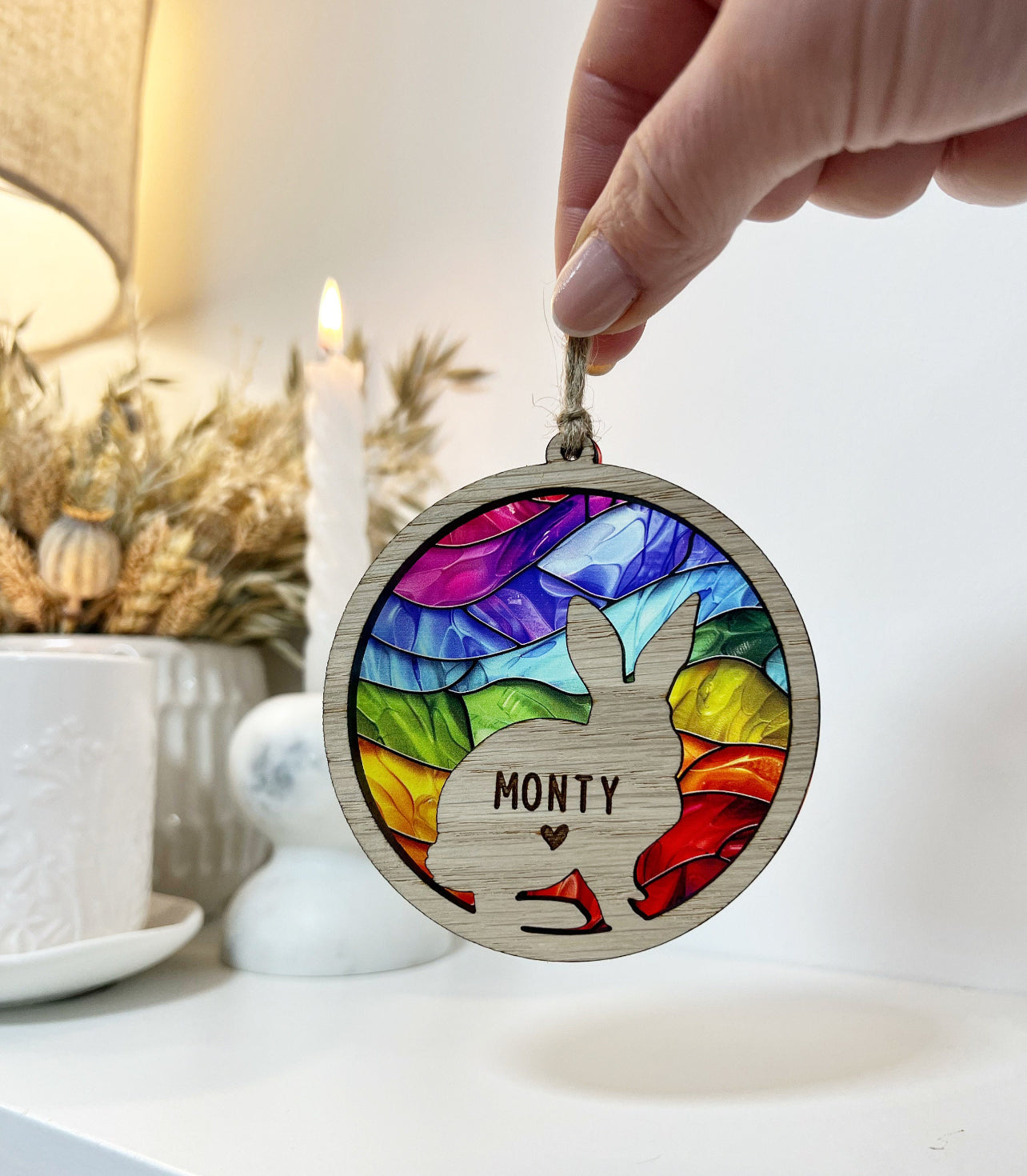 Bunny Rainbow Ornament