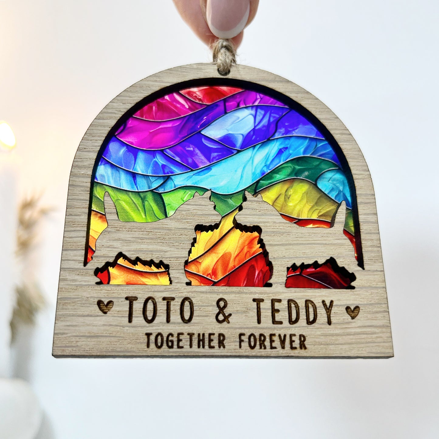 2 Dogs outdoor Silhouette Ornament