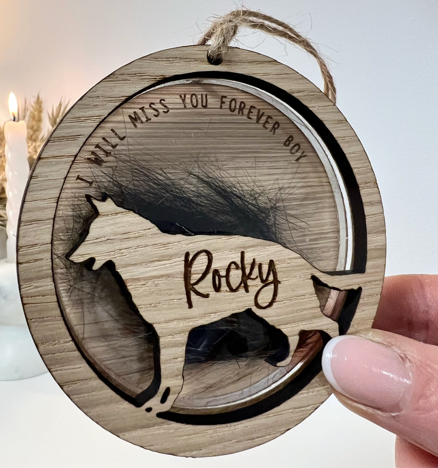 Dog Fur / Ashes Memorial Ornament