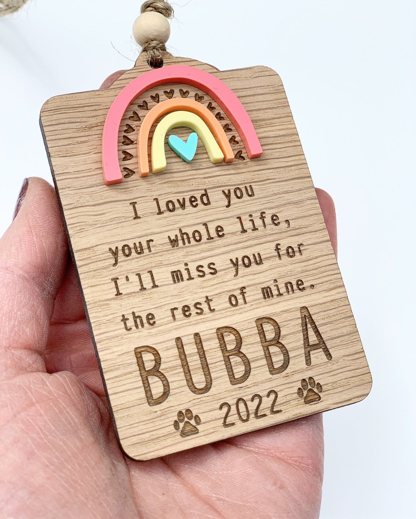 Rainbow Bridge Pet Sympathy Oak veneer | Dog Memorial Keepsake | Pet Memorial Gift | Cat Loss Gift | Memorial Pet Gift | Dog Loss Gift |