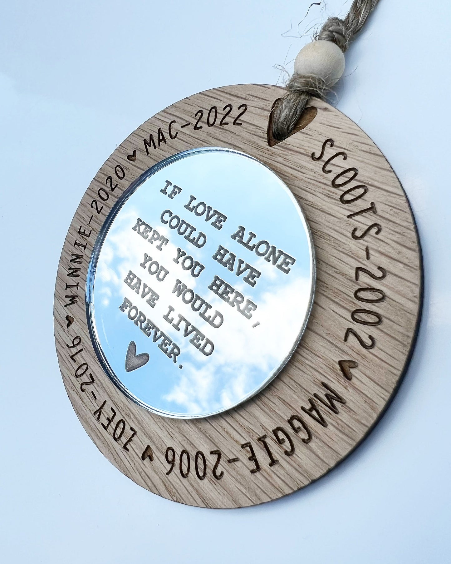 Multi pet memorial ornament