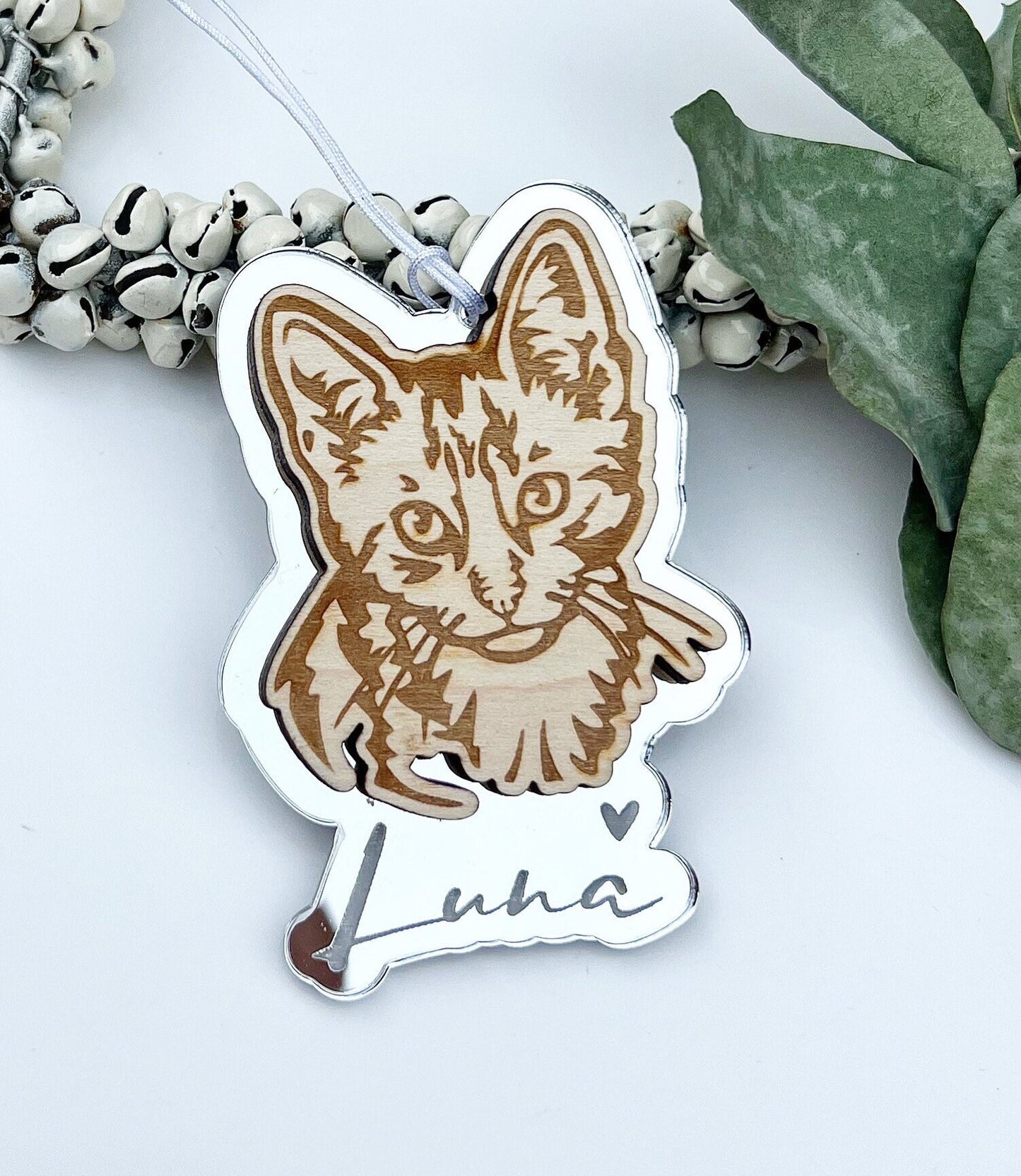 Tabby cat ornament