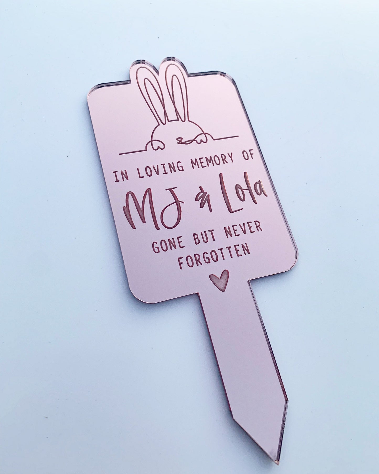 Personalised rabbit grave marker, Rabbit memorial plaque, Rabbit memorial sign, Rabbit memorial gift, Rabbit loss gift, Outdoor memorial