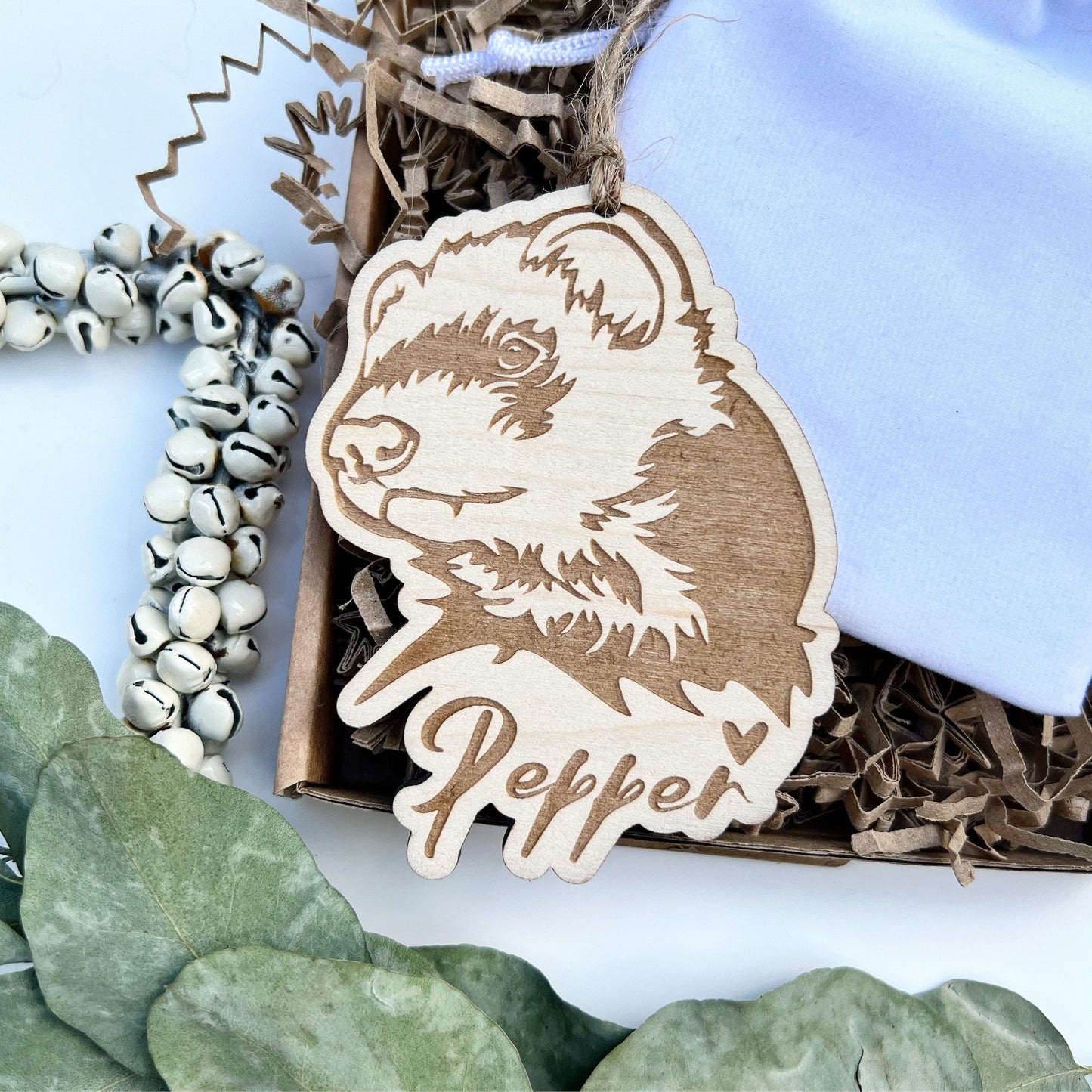 Personalised ferret Christmas decoration, Custom ferret Christmas ornament, Ferret Christmas bauble, Ferret lover gift, Ferret keepsake