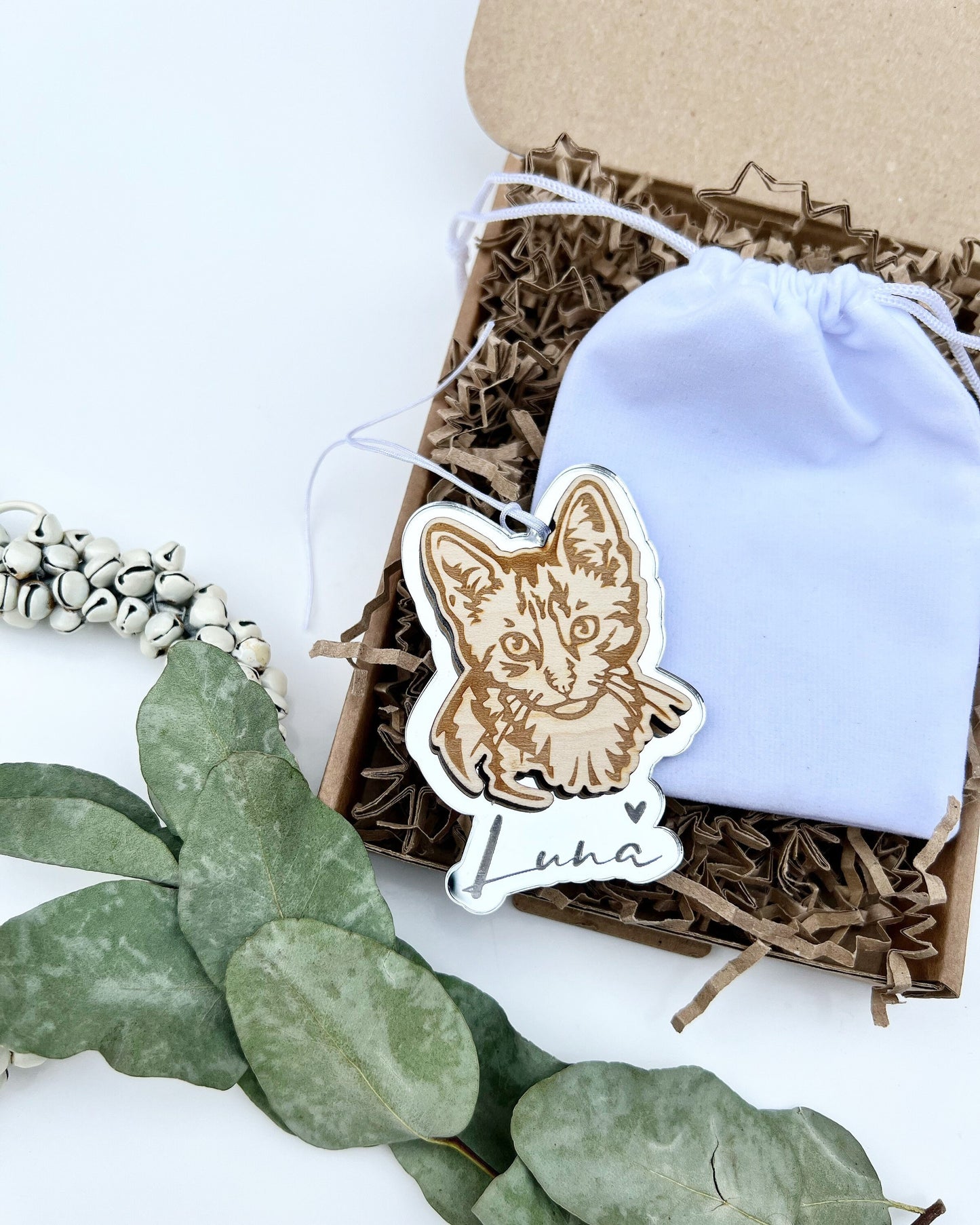 Tabby cat ornament