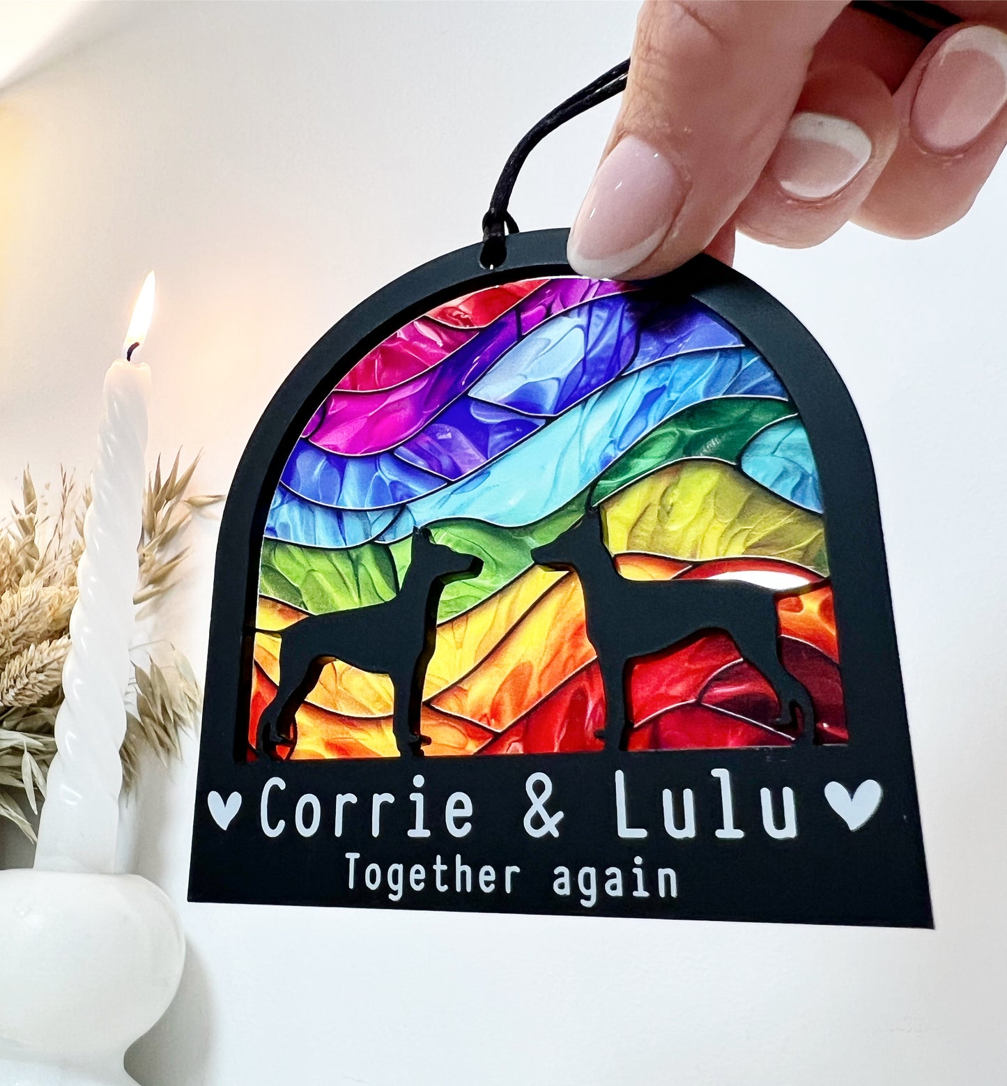 2 Dogs outdoor Silhouette Ornament