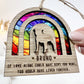 Rainbow Bridge Stained Glass with 3D Dog