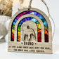 Rainbow Bridge Stained Glass with 3D Dog