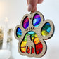 Rainbow Paw Dog Breed Stained Glass