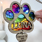 Rainbow Cat Paw Stained Glass