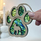 Green Paw Dog Breed Stained Glass