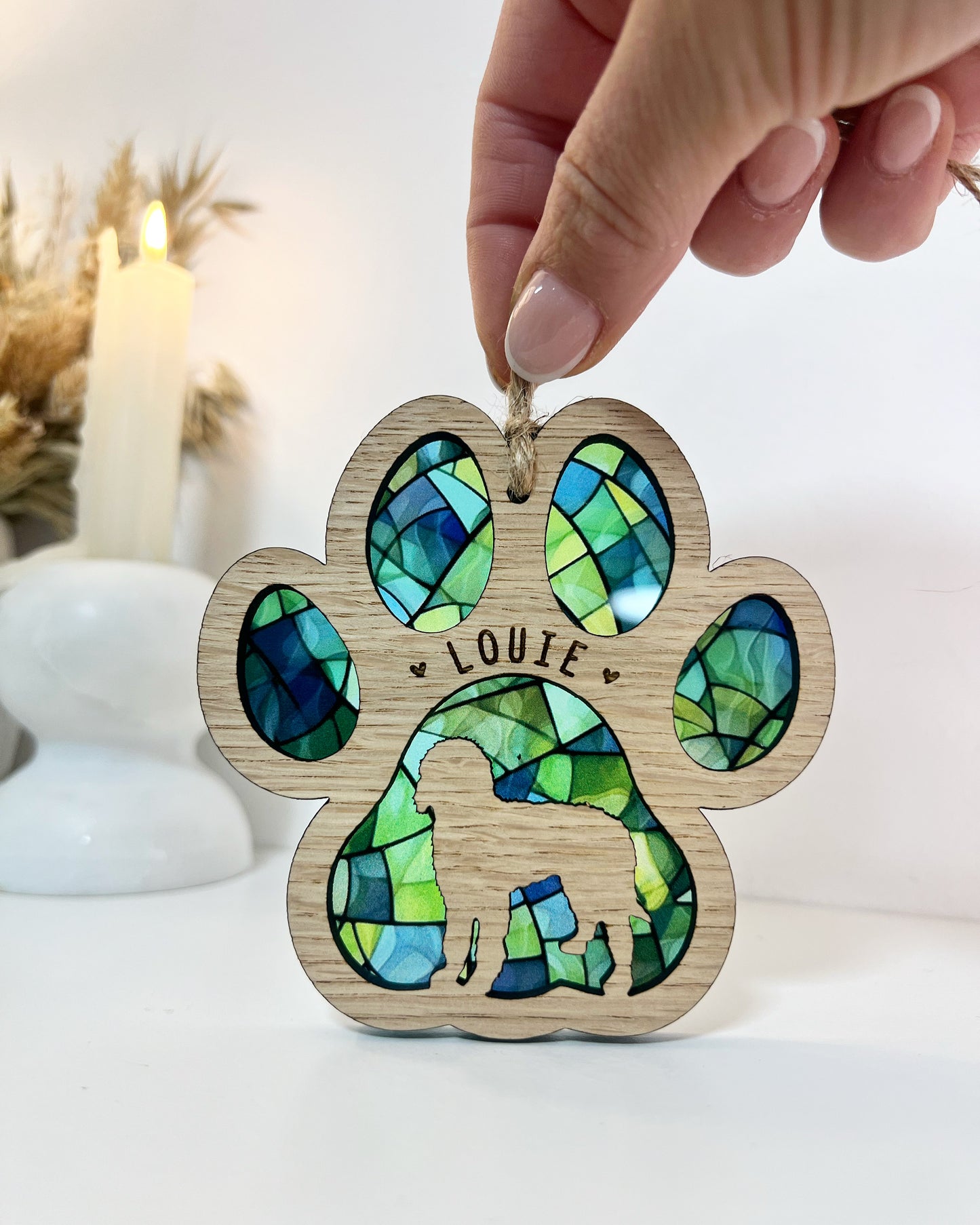 Dog Portrait Rainbow Ornament