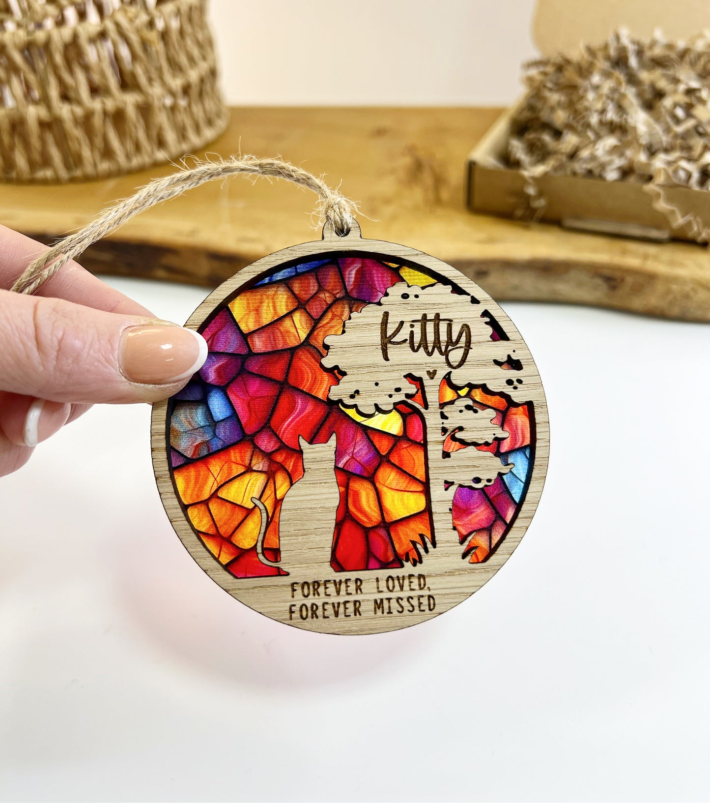 Stained Glass Cat Memorial