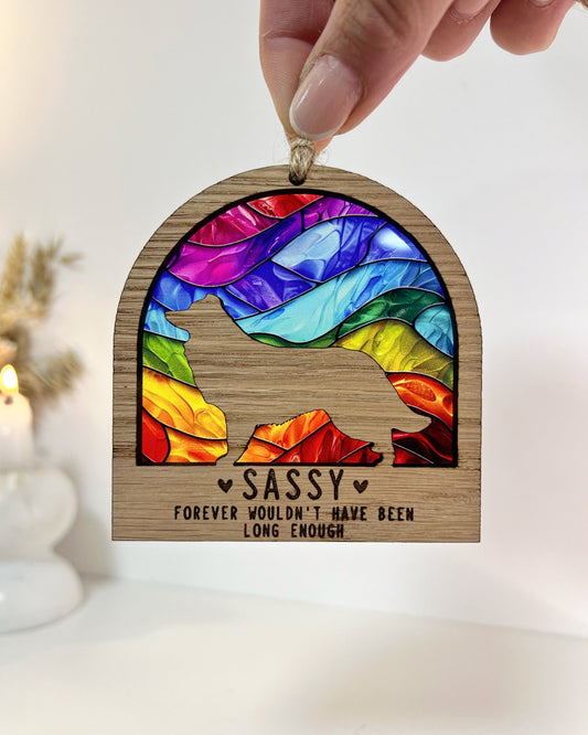 Dog Silhouette Rainbow Ornament