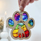 Rainbow Paw Dog Breed Stained Glass