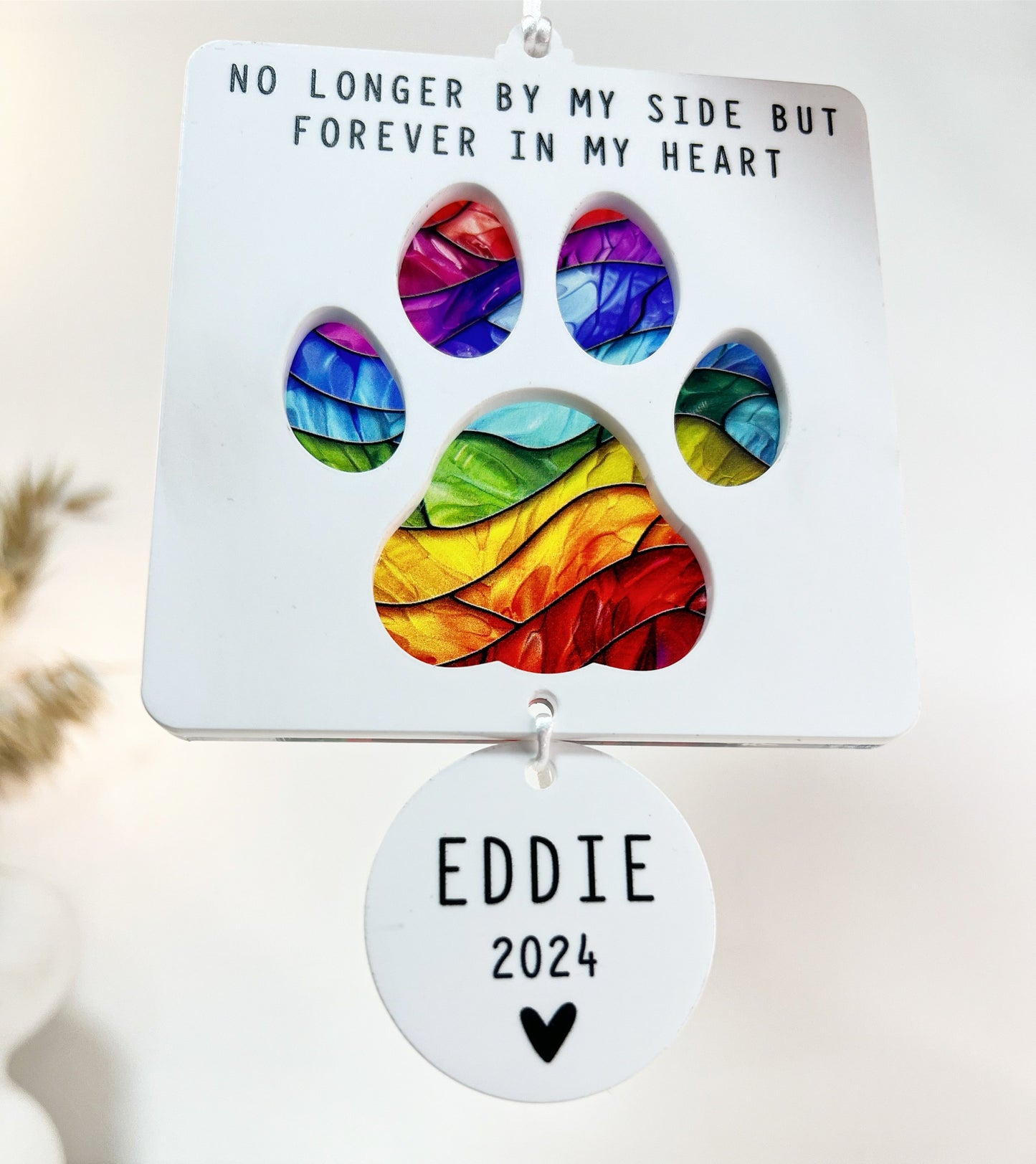 Outdoor Rainbow Bridge Plaque With Drop-Down Tags