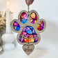 Multi Coloured Dog Paw Stained Glass