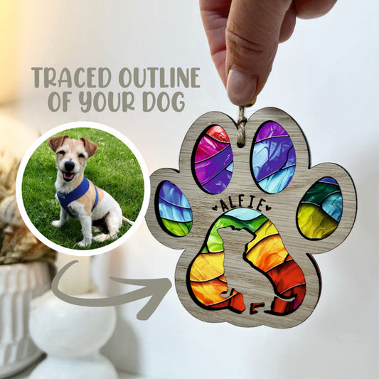 Dog Portrait Rainbow Ornament