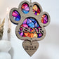 Multi Coloured Dog Paw Stained Glass