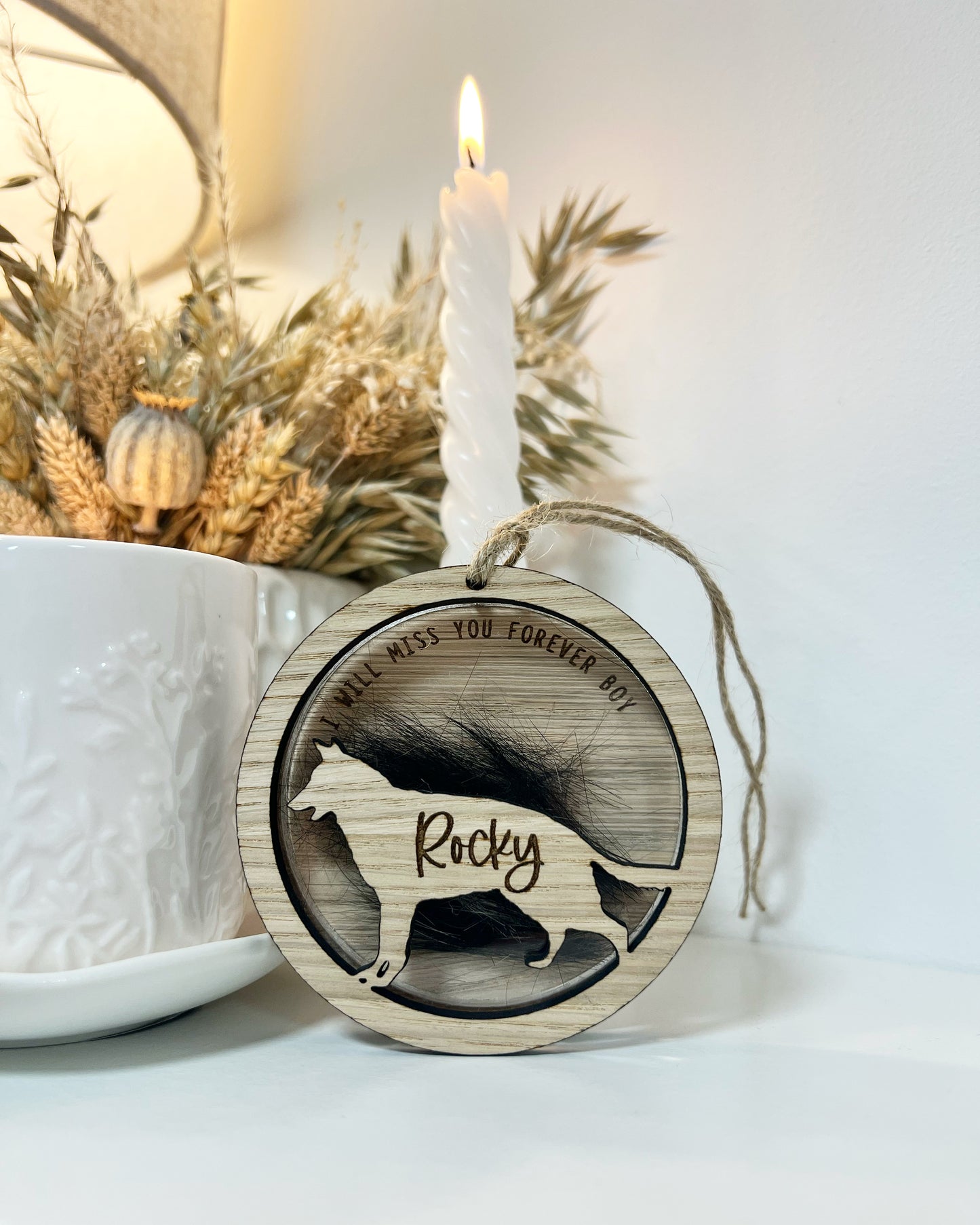 Dog Fur / Ashes Memorial Ornament