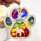 Rainbow Paw Dog Breed Stained Glass