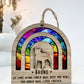Rainbow Bridge Stained Glass with 3D Dog