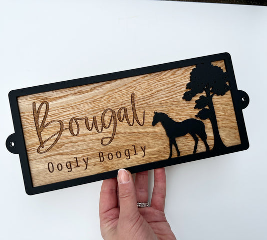 Black Personalised Horse Stable Door Sign