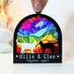 White & Black Two Cat Rainbow Ornament