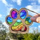 Rainbow Cat Paw Stained Glass