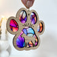 Purple Paw Dog Breed Stained Glass