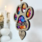 Multi Coloured Dog Paw Stained Glass