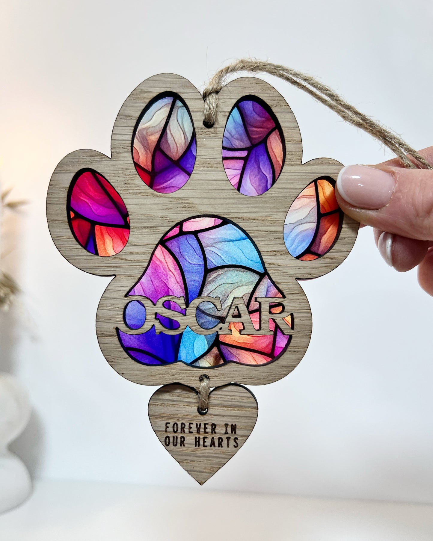 Dog Paw Stained Glass