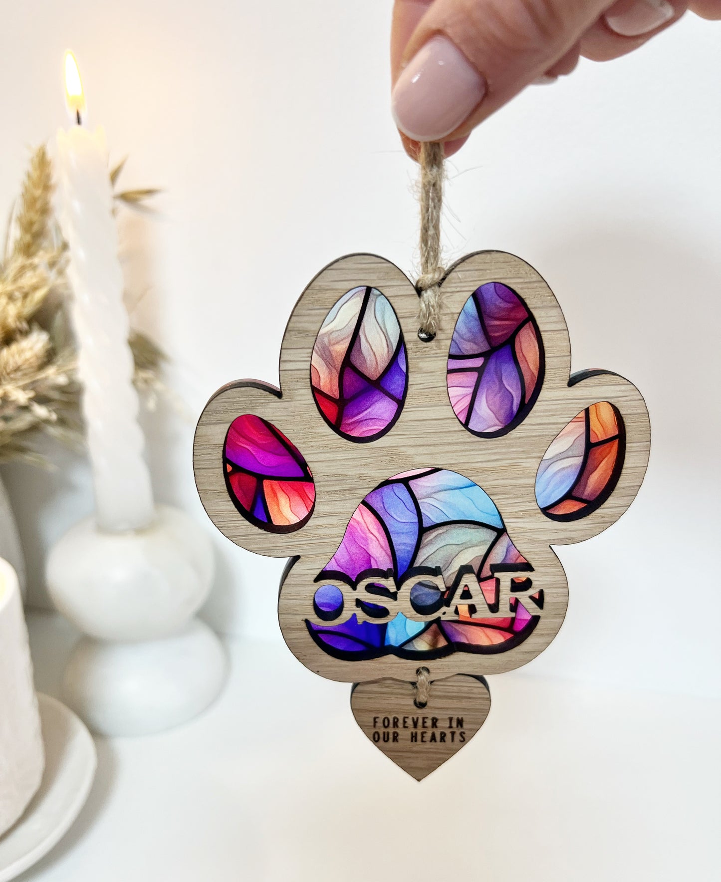 Dog Paw Stained Glass