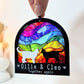 White & Black Two Cat Rainbow Ornament