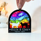 White & Black Two Cat Rainbow Ornament