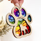 Rainbow Paw Dog Breed Stained Glass