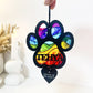 Outdoor Rainbow Dog Black Paw Stained Glass