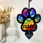 Outdoor Rainbow Dog Black Paw Stained Glass