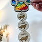 Rainbow Dog Paw Stained Glass Memorial