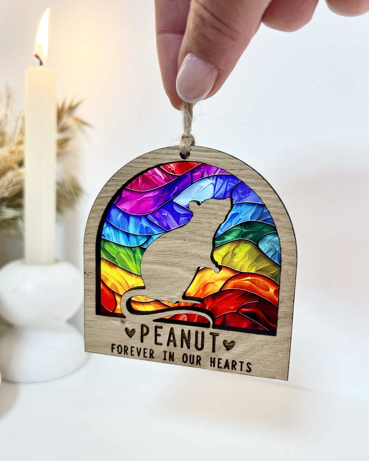 White Rat Rainbow Bridge Ornament