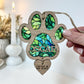 Green Dog Paw Stained Glass