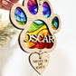 Rainbow Dog Paw Stained Glass