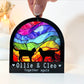 Two Cat Silhouette Rainbow Ornament