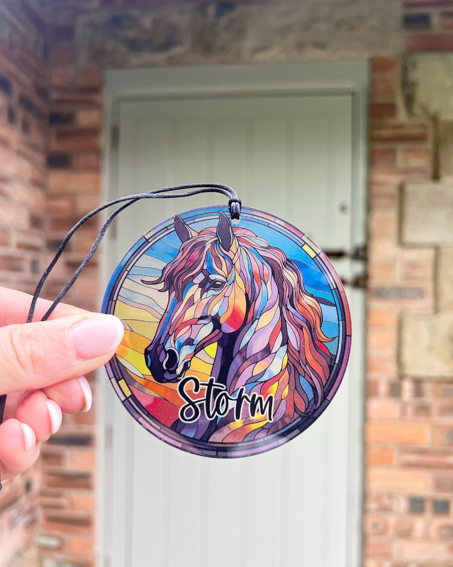 Horse stained glass ornament