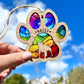 Rainbow Paw Dog Breed Stained Glass